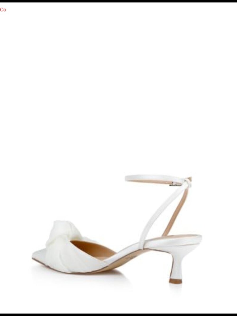 Satin Pointed Toe Kitten Heels with Bow Wedding Pumps - Picture 3 of 6